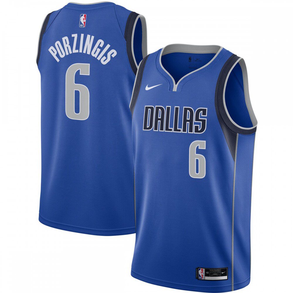 Kristaps Porzingis Dallas Mavericks 2020/21 Swingman Jersey - Blue - Icon Edition-Pro Kit Vault | Brand New 26/27 Sports Jerseys
